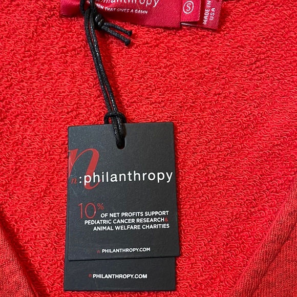 N: PHILANTHROPY Ventura Sweatshirt size Medium NWT Red MSRP $168 - Picture 4 of 5